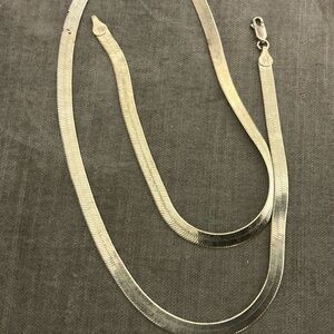 Italian 925 Sterling Silver Herringbone Chain